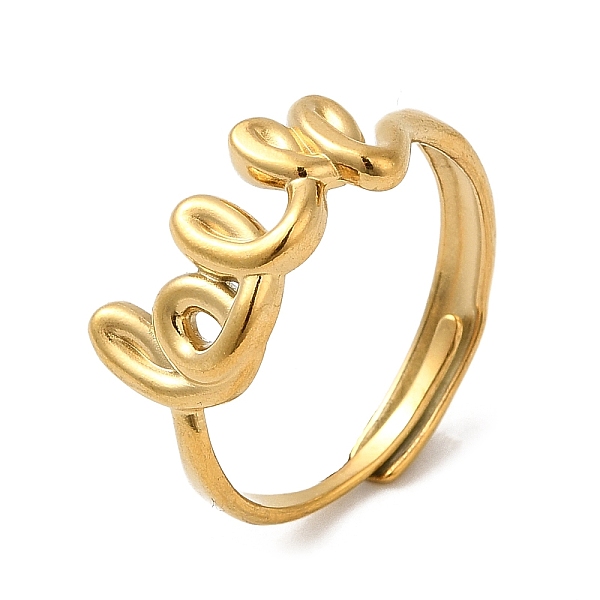 PandaHall 304 Stainless Steel Finger Rings, Adjustable Ring for Women, Golden, Word Love, 3.5~10mm, Inner Diameter: 19mm 304 Stainless Steel...
PandaHall 304 Stainless Steel Finger Rings, Adjustable Ring for Women, Golden, Word Love, 3.5~10mm, Inner Diameter: 19mm 304 Stainless Steel...