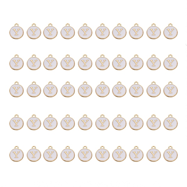 PandaHall Golden Plated Alloy Charms, with Enamel, Enamelled Sequins, Flat Round, White, Letter.Y, 14x12x2mm, Hole: 1.5mm, 50pcs/Box...
PandaHall Golden Plated Alloy Charms, with Enamel, Enamelled Sequins, Flat Round, White, Letter.Y, 14x12x2mm, Hole: 1.5mm, 50pcs/Box...