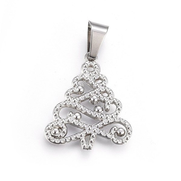 PandaHall 304 Stainless Steel Pendants, Christmas Tree, Stainless Steel Color, 31.5x27x2.5mm, Hole: 11x6mm 304 Stainless Steel Tree
PandaHall 304 Stainless Steel Pendants, Christmas Tree, Stainless Steel Color, 31.5x27x2.5mm, Hole: 11x6mm 304 Stainless Steel Tree