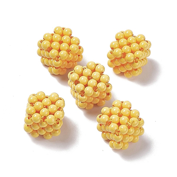 PandaHall Handmade Opaque Plastic Woven Beads, No Hole Bead, Cube, Gold, 15.5x15.5x15.5mm Plastic Cube Gold
PandaHall Handmade Opaque Plastic Woven Beads, No Hole Bead, Cube, Gold, 15.5x15.5x15.5mm Plastic Cube Gold