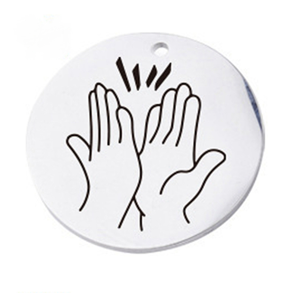 PandaHall 304 Stainless Steel Pendants, ASL Pendants, Flat Round with Gesture Language, Stainless Steel Color, High Five, 25x2mm, Hole: 2mm...
PandaHall 304 Stainless Steel Pendants, ASL Pendants, Flat Round with Gesture Language, Stainless Steel Color, High Five, 25x2mm, Hole: 2mm...