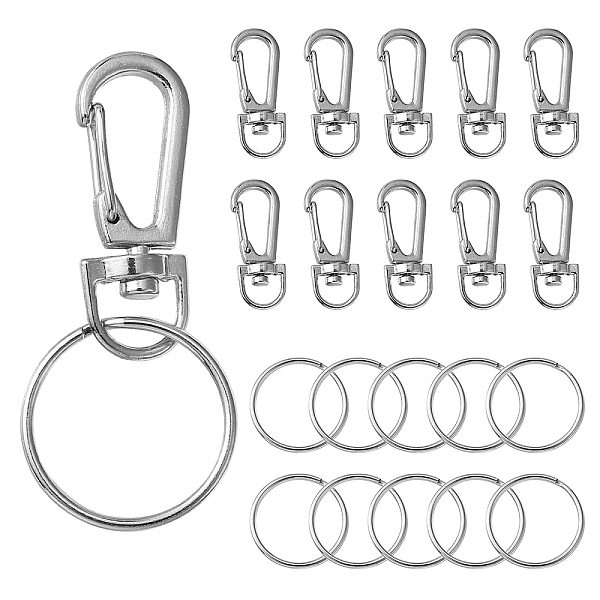 PandaHall 10Pcs Alloy Swivel Lobster Claw Clasps, Swivel Snap Hook, with 10Pcs Iron Split Key Rings, Platinum, 36x13.5x7mm, Hole: 6x9mm...
PandaHall 10Pcs Alloy Swivel Lobster Claw Clasps, Swivel Snap Hook, with 10Pcs Iron Split Key Rings, Platinum, 36x13.5x7mm, Hole: 6x9mm...