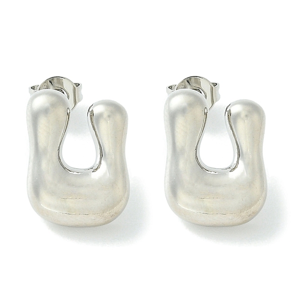 PandaHall Rack Plating Brass Earrings, Cadmium Free & Lead Free, Long-Lasting Plated, Stud Earrings, Alphabet, Platinum, Letter U, 14x11mm...
PandaHall Rack Plating Brass Earrings, Cadmium Free & Lead Free, Long-Lasting Plated, Stud Earrings, Alphabet, Platinum, Letter U, 14x11mm...