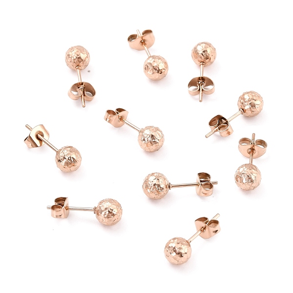 PandaHall Ion Plating(IP) 304 Stainless Steel Stud Earring Findings, with Ear Nuts, Textured Round, Rose Gold, 17x6mm, Pin: 0.7mm 304...
PandaHall Ion Plating(IP) 304 Stainless Steel Stud Earring Findings, with Ear Nuts, Textured Round, Rose Gold, 17x6mm, Pin: 0.7mm 304...