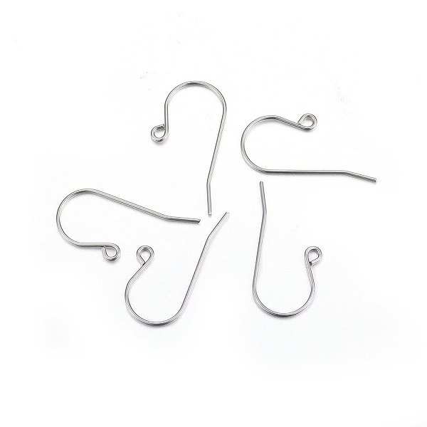 PandaHall 316L Titanium Steel Earring Hooks, Ear Wire, with Horizontal Loop, Stainless Steel Color, 16x27x0.8mm, Hole: 2mm, Pin: 0.8mm...
PandaHall 316L Titanium Steel Earring Hooks, Ear Wire, with Horizontal Loop, Stainless Steel Color, 16x27x0.8mm, Hole: 2mm, Pin: 0.8mm...