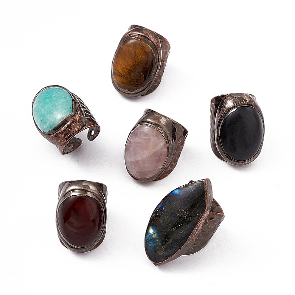 PandaHall Oval Gemstone Cuff Ring, Rack Plating Brass Wide Band Ring for Women, Cadmium Free & Lead Free, Red Copper., 5~29mm, Inner...
PandaHall Oval Gemstone Cuff Ring, Rack Plating Brass Wide Band Ring for Women, Cadmium Free & Lead Free, Red Copper., 5~29mm, Inner...