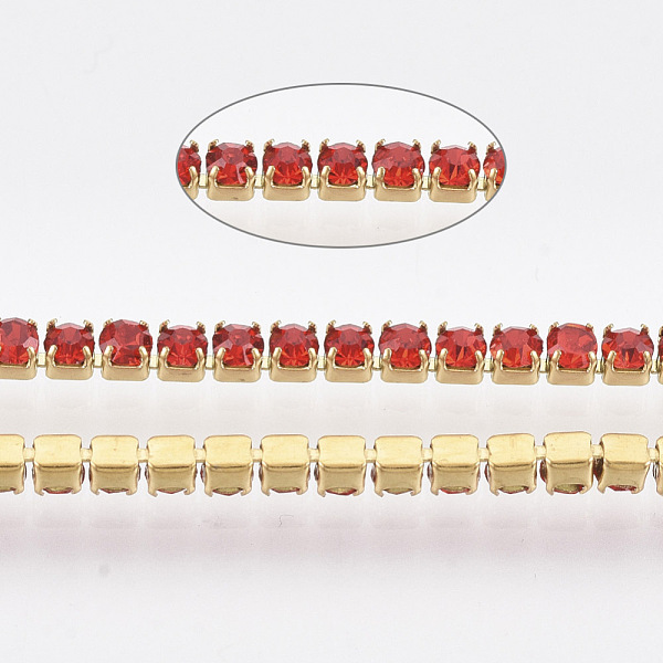 PandaHall 304 Stainless Steel Rhinestone Strass Chains, with Spool, Rhinestone Cup Chains, Golden, Light Siam, 2x2x2mm, about 32.8 Feet..., Red
PandaHall 304 Stainless Steel Rhinestone Strass Chains, with Spool, Rhinestone Cup Chains, Golden, Light Siam, 2x2x2mm, about 32.8 Feet..., Red