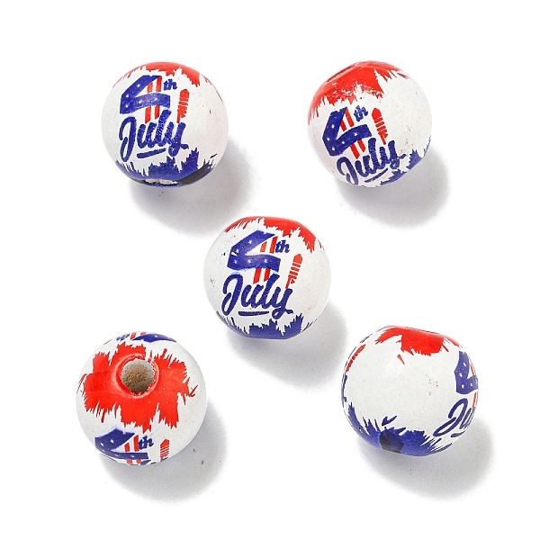 PandaHall Printed Wood European Beads, Round, USA Flag Style, Blue, 15.5~16mm, Hole: 4~4.5mm Wood Round Blue
PandaHall Printed Wood European Beads, Round, USA Flag Style, Blue, 15.5~16mm, Hole: 4~4.5mm Wood Round Blue