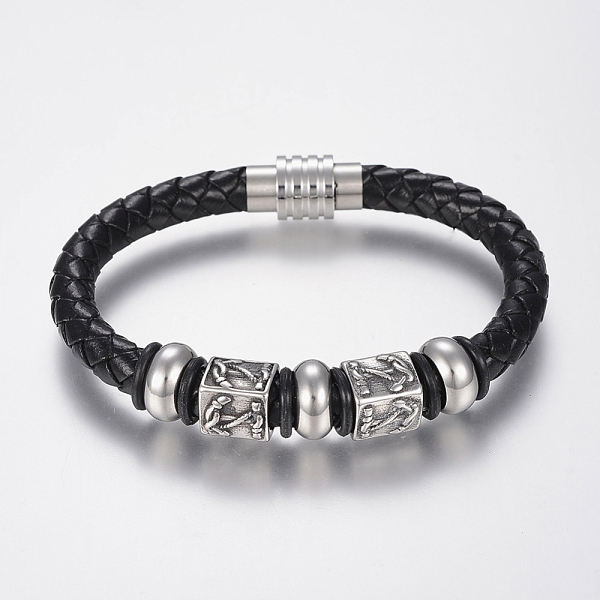 PandaHall Braided Leather Cord Bracelets, with 304 Stainless Steel Findings and Magnetic Clasps, Black, 8-5/8 inch(220mm), 20x11.5mm Leather...
PandaHall Braided Leather Cord Bracelets, with 304 Stainless Steel Findings and Magnetic Clasps, Black, 8-5/8 inch(220mm), 20x11.5mm Leather...
