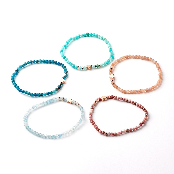 PandaHall Faceted Natural Rhodochrosite Beaded Bracelets, Stone Bracelet with Heart Bead, Mixed Color, Inner Diameter: 2-3/8 inch(5.9cm)..., Multicolor
PandaHall Faceted Natural Rhodochrosite Beaded Bracelets, Stone Bracelet with Heart Bead, Mixed Color, Inner Diameter: 2-3/8 inch(5.9cm)..., Multicolor
