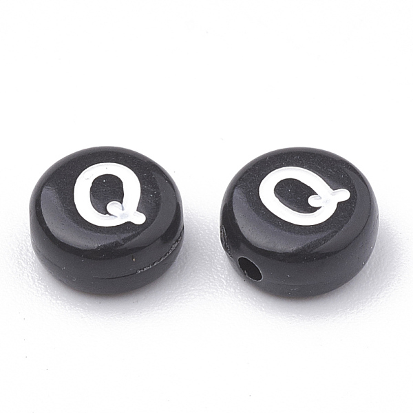PandaHall Opaque Acrylic Beads, Horizontal Hole, Alphabet Style, Flat Round, Letter.Q, 7x4mm, Hole: 1.5mm, about 3700pcs/500g Acrylic Letter..., Black
PandaHall Opaque Acrylic Beads, Horizontal Hole, Alphabet Style, Flat Round, Letter.Q, 7x4mm, Hole: 1.5mm, about 3700pcs/500g Acrylic Letter..., Black