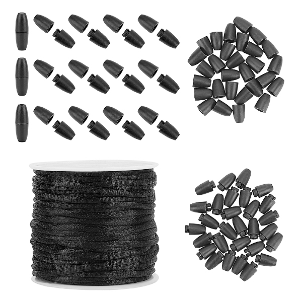 PandaHall DIY Necklace Making Kits, include Plastic Breakaway Clasps, Round Nylon Braided String Cords, Black, Cord: 2mm, about 10m/roll...
PandaHall DIY Necklace Making Kits, include Plastic Breakaway Clasps, Round Nylon Braided String Cords, Black, Cord: 2mm, about 10m/roll...