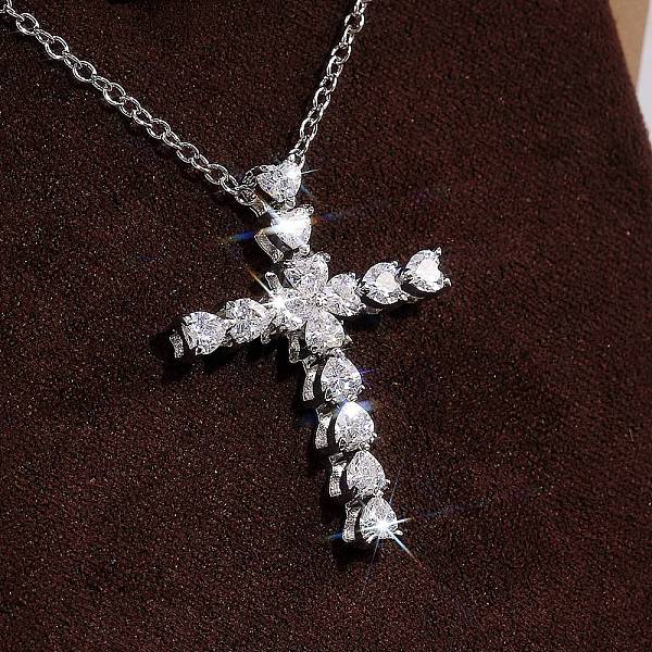 PandaHall Brass Micro Pave Cubic Zirconia Pendant Necklaces, Cross, Platinum, 19.69 inch(50cm) Cubic Zirconia Cross
PandaHall Brass Micro Pave Cubic Zirconia Pendant Necklaces, Cross, Platinum, 19.69 inch(50cm) Cubic Zirconia Cross