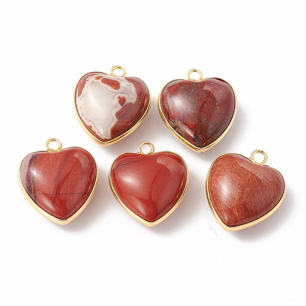 PandaHall Natural Red Jasper Pendants, with Golden Plated Brass Findings, Heart Charms, 18~19x15~17x7~10mm, Hole: 2mm Red Jasper Heart
PandaHall Natural Red Jasper Pendants, with Golden Plated Brass Findings, Heart Charms, 18~19x15~17x7~10mm, Hole: 2mm Red Jasper Heart