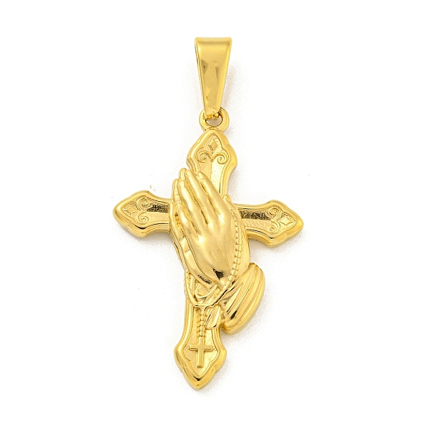 PandaHall Ion Plating(IP) 304 Stainless Steel Pendants, Cross with Praying Hands Charm, Golden, 38x24x4mm, Hole: 9.5x5mm 304 Stainless Steel...
PandaHall Ion Plating(IP) 304 Stainless Steel Pendants, Cross with Praying Hands Charm, Golden, 38x24x4mm, Hole: 9.5x5mm 304 Stainless Steel...