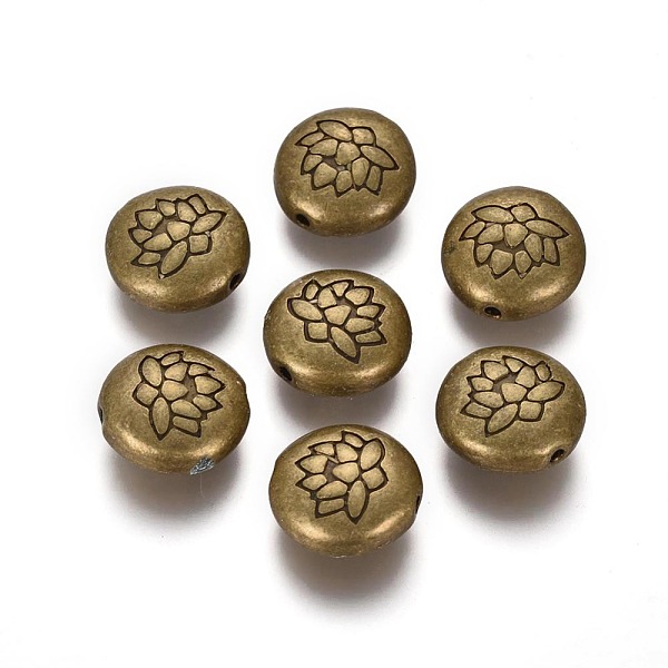 PandaHall Tibetan Style Alloy Beads, Flat Round with Lotus, Cadmium Free & Nickel Free & Lead Free, Antique Bronze, 14x6.5mm, Hole: 1mm...
PandaHall Tibetan Style Alloy Beads, Flat Round with Lotus, Cadmium Free & Nickel Free & Lead Free, Antique Bronze, 14x6.5mm, Hole: 1mm...