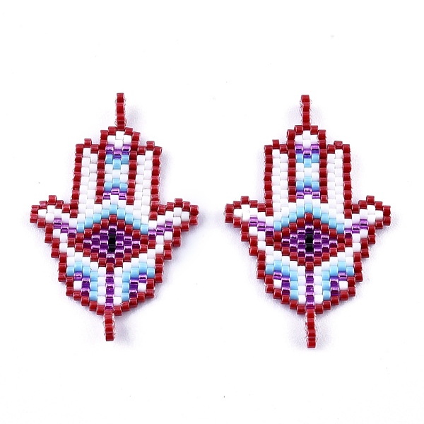 PandaHall Handmade Seed Beads Links Connectors, with Elastic Thread, Loom Pattern, Hamsa Hand/Hand of Fatima /Hand of Miriam with Eye...
PandaHall Handmade Seed Beads Links Connectors, with Elastic Thread, Loom Pattern, Hamsa Hand/Hand of Fatima /Hand of Miriam with Eye...