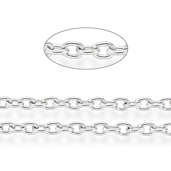 PandaHall 304 Stainless Steel Cable Chains, Soldered, with Card Paper, Flat Oval, Stainless Steel Color, Links: 4x3x0.8mm, about 32.8 Feet...
PandaHall 304 Stainless Steel Cable Chains, Soldered, with Card Paper, Flat Oval, Stainless Steel Color, Links: 4x3x0.8mm, about 32.8 Feet...