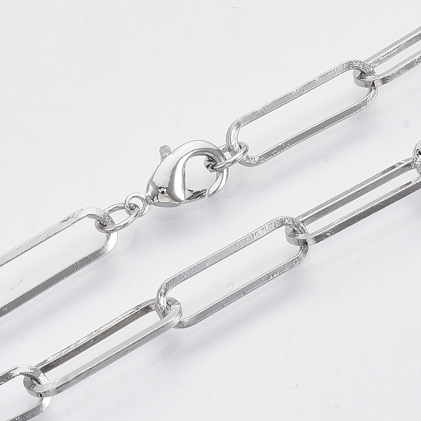 PandaHall Brass Flat Oval Paperclip Chain Necklace Making, with Lobster Claw Clasps, Platinum, 24.01 inch(61cm), Link: 18x5.5x1mm Brass
PandaHall Brass Flat Oval Paperclip Chain Necklace Making, with Lobster Claw Clasps, Platinum, 24.01 inch(61cm), Link: 18x5.5x1mm Brass