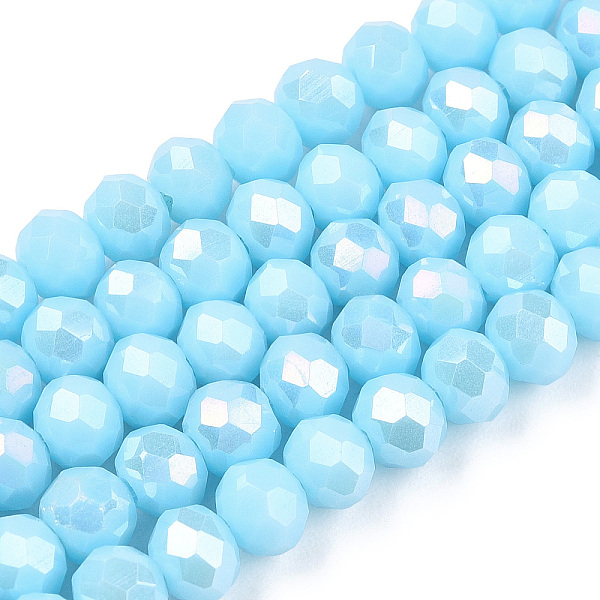 PandaHall Electroplate Glass Beads Strands, Opaque Solid Color, AB Color Plated, Faceted, Rondelle, Light Sky Blue, 4x3mm, Hole: 0.4mm...
PandaHall Electroplate Glass Beads Strands, Opaque Solid Color, AB Color Plated, Faceted, Rondelle, Light Sky Blue, 4x3mm, Hole: 0.4mm...