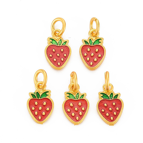 PandaHall 20Pcs Rack Plating Alloy Enamel Charms, with Jump Rings, Cadmium Free & Nickel Free & Lead Free, Matte Gold Color, Strawberry, Red...
PandaHall 20Pcs Rack Plating Alloy Enamel Charms, with Jump Rings, Cadmium Free & Nickel Free & Lead Free, Matte Gold Color, Strawberry, Red...