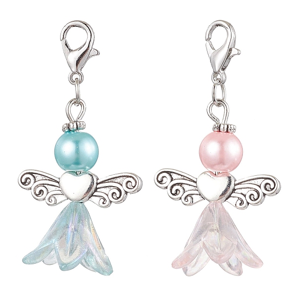 PandaHall 2Pcs 2 Colors Wedding Season Angel Glass Pearl & Acrylic Pendant Decorations, Zinc Alloy Lobster Claw Clasps Charms for Bag Key..., Multicolor
PandaHall 2Pcs 2 Colors Wedding Season Angel Glass Pearl & Acrylic Pendant Decorations, Zinc Alloy Lobster Claw Clasps Charms for Bag Key..., Multicolor