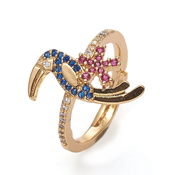 PandaHall Adjustable Brass Micro Pave Cubic Zirconia Ring, Long-Lasting Plated, Bird, Colorful, Golden, US Size 6(16.5mm) Brass+Cubic...
PandaHall Adjustable Brass Micro Pave Cubic Zirconia Ring, Long-Lasting Plated, Bird, Colorful, Golden, US Size 6(16.5mm) Brass+Cubic...
