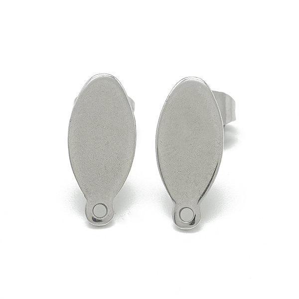 PandaHall 304 Stainless Steel Stud Earring Findings, with Loop and Flat Plate, Oval, Stainless Steel Color, 15.5x7mm, Hole: 1.2mm Pin: 0.8mm...
PandaHall 304 Stainless Steel Stud Earring Findings, with Loop and Flat Plate, Oval, Stainless Steel Color, 15.5x7mm, Hole: 1.2mm Pin: 0.8mm...