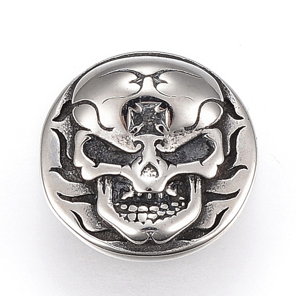 PandaHall 304 Stainless Steel Slide Charms, Half Round with Skull, Antique Silver, 18x11mm, Hole: 5x10mm 304 Stainless Steel Half Round
PandaHall 304 Stainless Steel Slide Charms, Half Round with Skull, Antique Silver, 18x11mm, Hole: 5x10mm 304 Stainless Steel Half Round