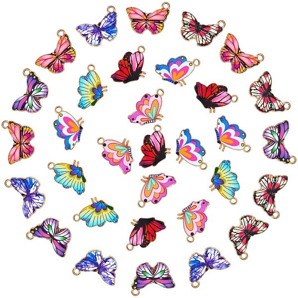 PandaHall 32Pcs 8 Style Printed Alloy Pendants, Light Gold, Butterfly, Mixed Color, 15~21.5x16.5~20x1.5mm, Hole: 1.8~2mm, 4pcs/style Alloy..., Multicolor
PandaHall 32Pcs 8 Style Printed Alloy Pendants, Light Gold, Butterfly, Mixed Color, 15~21.5x16.5~20x1.5mm, Hole: 1.8~2mm, 4pcs/style Alloy..., Multicolor