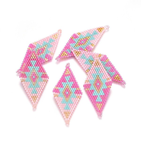 PandaHall MIYUKI & TOHO Handmade Japanese Seed Beads Links, Loom Pattern, Rhombus, Pearl Pink, 60~61x24.5~25x1.7mm, Hole: 1.6mm Glass...
PandaHall MIYUKI & TOHO Handmade Japanese Seed Beads Links, Loom Pattern, Rhombus, Pearl Pink, 60~61x24.5~25x1.7mm, Hole: 1.6mm Glass...