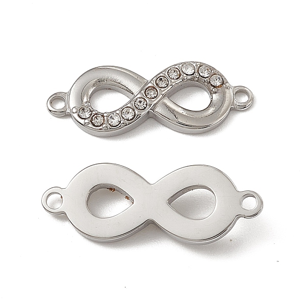 PandaHall 201 Stainless Steel Connector Charms, Infinity Links, with Crystal Rhinestone, Stainless Steel Color, 23x8.5x3mm, Hole: 1.4mm..., Clear
PandaHall 201 Stainless Steel Connector Charms, Infinity Links, with Crystal Rhinestone, Stainless Steel Color, 23x8.5x3mm, Hole: 1.4mm..., Clear