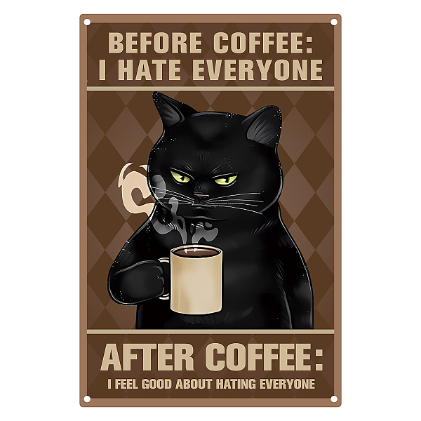 PandaHall CREATCABIN Funny Vintage Black Cat Metal Tin Sign Cat Drink Coffee Metal Hanging Wall Art Decor Coffee Quote Retro Poster Sign for...
PandaHall CREATCABIN Funny Vintage Black Cat Metal Tin Sign Cat Drink Coffee Metal Hanging Wall Art Decor Coffee Quote Retro Poster Sign for...