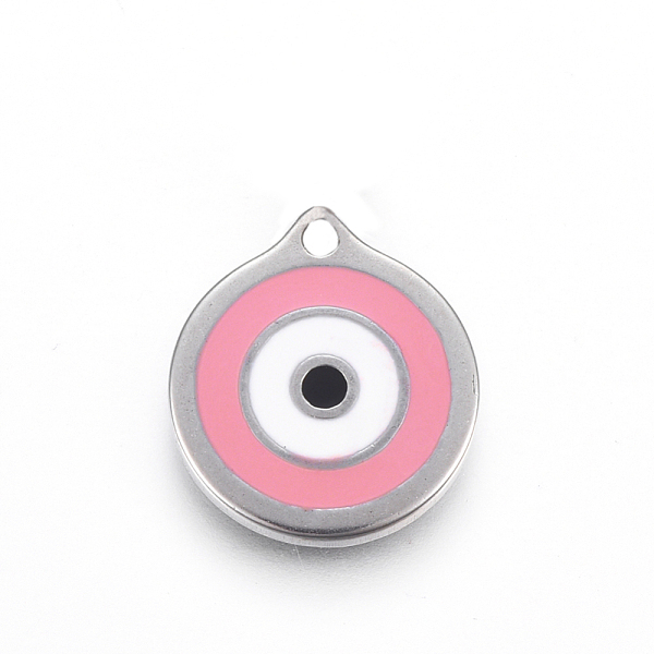 PandaHall 304 Stainless Steel Enamel Pendants, Flat Round with Evil Eye, Pink, 15x17x2mm, Hole: 2mm Stainless Steel+Enamel Evil Eye Pink
PandaHall 304 Stainless Steel Enamel Pendants, Flat Round with Evil Eye, Pink, 15x17x2mm, Hole: 2mm Stainless Steel+Enamel Evil Eye Pink