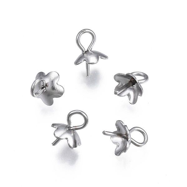 PandaHall 304 Stainless Steel Cup Peg Bails Pendants, For Half Drilled Beads, Flower, Stainless Steel Color, 8x6x5.5mm, Hole: 2mm, Pin...
PandaHall 304 Stainless Steel Cup Peg Bails Pendants, For Half Drilled Beads, Flower, Stainless Steel Color, 8x6x5.5mm, Hole: 2mm, Pin...