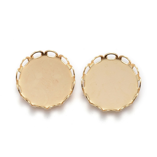 PandaHall 304 Stainless Steel Cabochon Settings, Lace Edge Bezel Cups, Flat Round, Golden, Tray:12mm, 13x3mm 304 Stainless Steel Flat Round
PandaHall 304 Stainless Steel Cabochon Settings, Lace Edge Bezel Cups, Flat Round, Golden, Tray:12mm, 13x3mm 304 Stainless Steel Flat Round