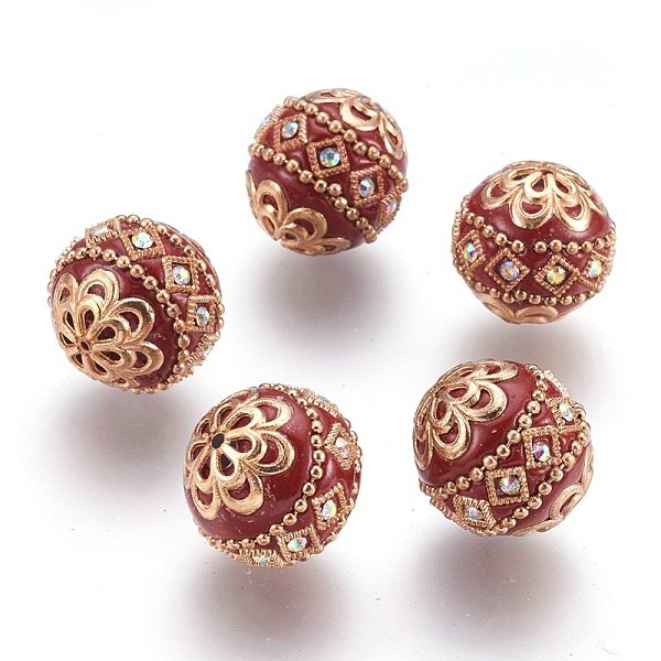 PandaHall Handmade Indonesia Beads, with Metal Findings, Round, Light Gold, Brown, 19.5x19mm, Hole: 1mm Polymer Clay Round Brown
PandaHall Handmade Indonesia Beads, with Metal Findings, Round, Light Gold, Brown, 19.5x19mm, Hole: 1mm Polymer Clay Round Brown