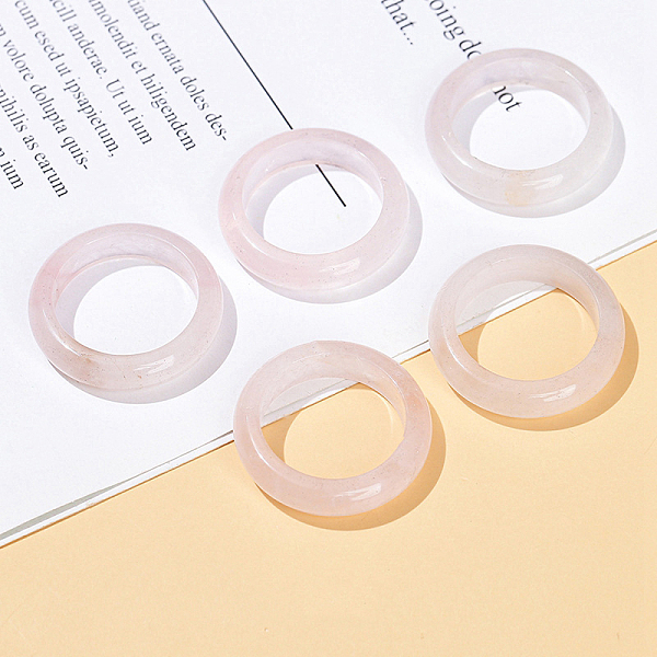 PandaHall Natural Rose Quartz Plain Band Finger Rings, Inner Diameter: 18~20mm Rose Quartz Ring
PandaHall Natural Rose Quartz Plain Band Finger Rings, Inner Diameter: 18~20mm Rose Quartz Ring
