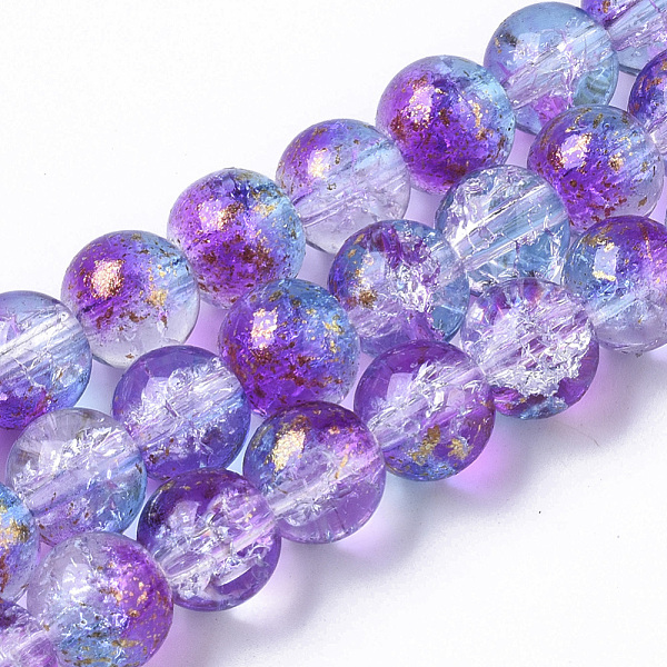 PandaHall Transparent Spray Painted Crackle Glass Bead Strands, with Golden Foil, Round, Medium Orchid, 8~9mm, Hole: 1.2~1.5mm, about..., Purple
PandaHall Transparent Spray Painted Crackle Glass Bead Strands, with Golden Foil, Round, Medium Orchid, 8~9mm, Hole: 1.2~1.5mm, about..., Purple