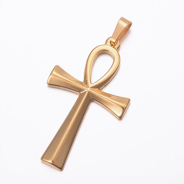 PandaHall Ion Plating(IP) 304 Stainless Steel Pendants, Ankh Cross, Golden, 44.5x25.5x3mm, Hole: 8x4mm 304 Stainless Steel Cross
PandaHall Ion Plating(IP) 304 Stainless Steel Pendants, Ankh Cross, Golden, 44.5x25.5x3mm, Hole: 8x4mm 304 Stainless Steel Cross