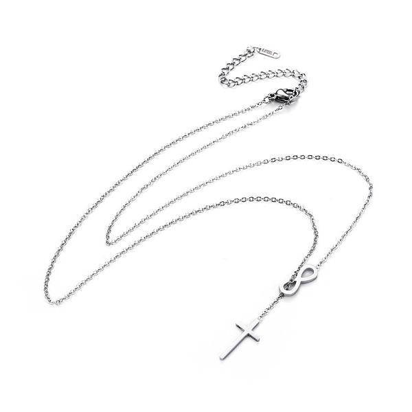 PandaHall 304 Stainless Steel Cable Chains Lariat Necklaces, with Lobster Claw Clasps, Infinity with Cross, Stainless Steel Color, 17.3 inch...
PandaHall 304 Stainless Steel Cable Chains Lariat Necklaces, with Lobster Claw Clasps, Infinity with Cross, Stainless Steel Color, 17.3 inch...
