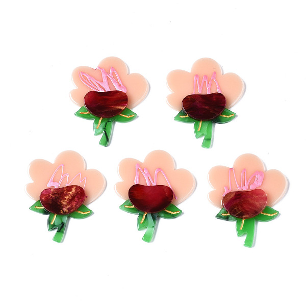PandaHall Acrylic & Cellulose Acetate(Resin) Cabochons, Flower, Light Salmon, 36x31x4.5mm Acrylic Flower
PandaHall Acrylic & Cellulose Acetate(Resin) Cabochons, Flower, Light Salmon, 36x31x4.5mm Acrylic Flower