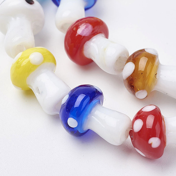 PandaHall Handmade Lampwork Beads Strands, Mushroom, Mixed Color, 11.5~14.5x9~11mm, Hole: 1mm, about 25pc/strand, 13.54 inch(34.4cm)..., Multicolor
PandaHall Handmade Lampwork Beads Strands, Mushroom, Mixed Color, 11.5~14.5x9~11mm, Hole: 1mm, about 25pc/strand, 13.54 inch(34.4cm)..., Multicolor