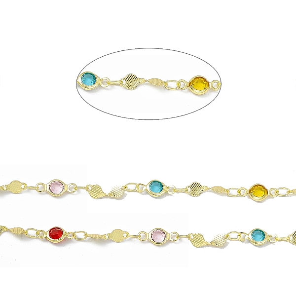 PandaHall Handmade Brass Flat Round & Twist Link Chains, with Colorful Glass Beaded, Soldered, with Spool, Real 18K Gold Plated...
PandaHall Handmade Brass Flat Round & Twist Link Chains, with Colorful Glass Beaded, Soldered, with Spool, Real 18K Gold Plated...