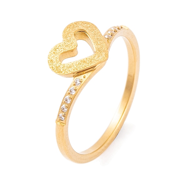 PandaHall 304 Stainless Steel Heart Finger Ring for Women, with Clear Cubic Zirconia, Golden, US Size 6~9(16.5~18.9mm) Stainless Steel+Cubic...
PandaHall 304 Stainless Steel Heart Finger Ring for Women, with Clear Cubic Zirconia, Golden, US Size 6~9(16.5~18.9mm) Stainless Steel+Cubic...