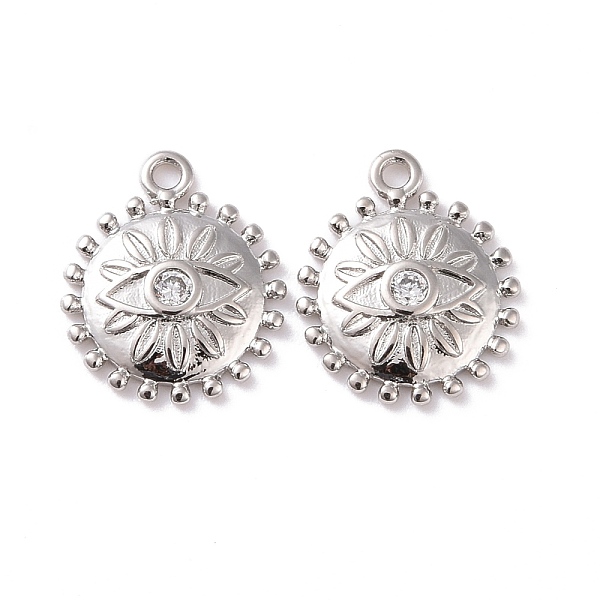 PandaHall Brass Micro Pave Clear Cubic Zirconia Charms, Cadmium Free & Lead Free, Flat Round with Eye, Platinum, 13.5x11x2mm, Hole: 1.2mm...
PandaHall Brass Micro Pave Clear Cubic Zirconia Charms, Cadmium Free & Lead Free, Flat Round with Eye, Platinum, 13.5x11x2mm, Hole: 1.2mm...