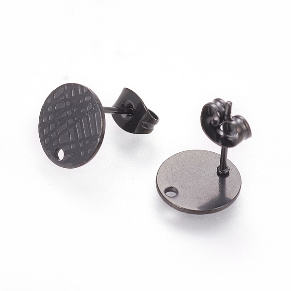 PandaHall 304 Stainless Steel Ear Stud Findings, with Ear Nuts/Earring Backs and Hole, Textured Flat Round, Electrophoresis Black, 10mm...
PandaHall 304 Stainless Steel Ear Stud Findings, with Ear Nuts/Earring Backs and Hole, Textured Flat Round, Electrophoresis Black, 10mm...