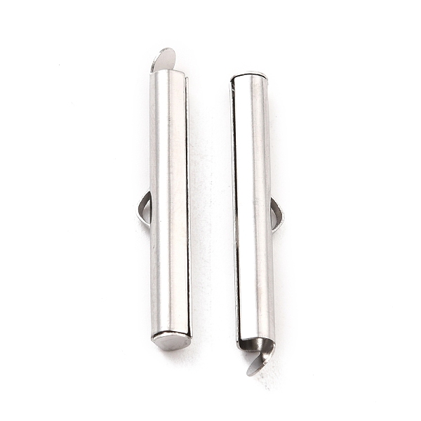 PandaHall 304 Stainless Steel Slide On End Clasp Tubes, Slider End Caps, Stainless Steel Color, 30x5.5x4mm, Hole: 3.5x1.5mm, Inner Diameter...
PandaHall 304 Stainless Steel Slide On End Clasp Tubes, Slider End Caps, Stainless Steel Color, 30x5.5x4mm, Hole: 3.5x1.5mm, Inner Diameter...