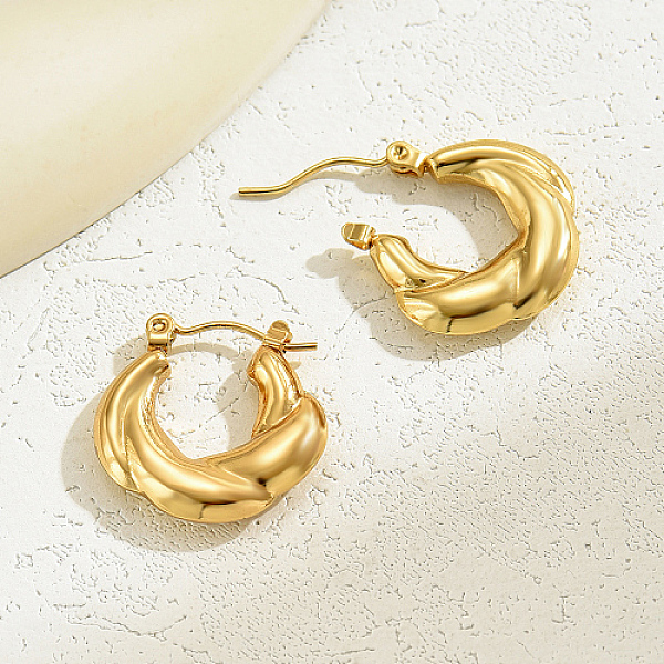 PandaHall Stainless Steel Thick Hoop Earrings for Women, Golden, 20x20mm Stainless Steel Twist
PandaHall Stainless Steel Thick Hoop Earrings for Women, Golden, 20x20mm Stainless Steel Twist