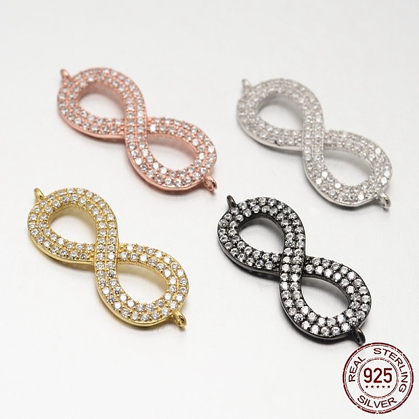 PandaHall Infinity 925 Sterling Silver Micro Pave Cubic Zirconia Links, Mixed Color, 28x10.5x2mm, Hole: 1mm Sterling Silver+Cubic Zirconia...
PandaHall Infinity 925 Sterling Silver Micro Pave Cubic Zirconia Links, Mixed Color, 28x10.5x2mm, Hole: 1mm Sterling Silver+Cubic Zirconia...